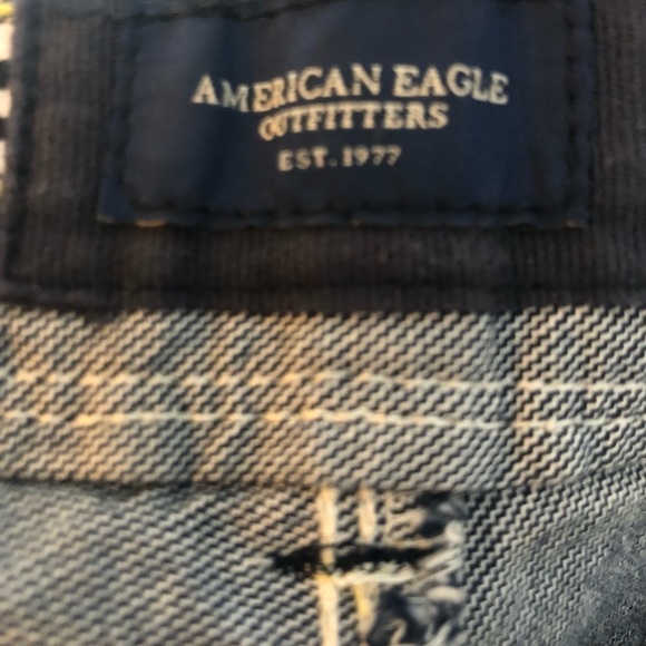 American Eagle Wide Leg Navy Chambray Pants Sz. 8X32 Pockets Live Your Life - Picture 8 of 8